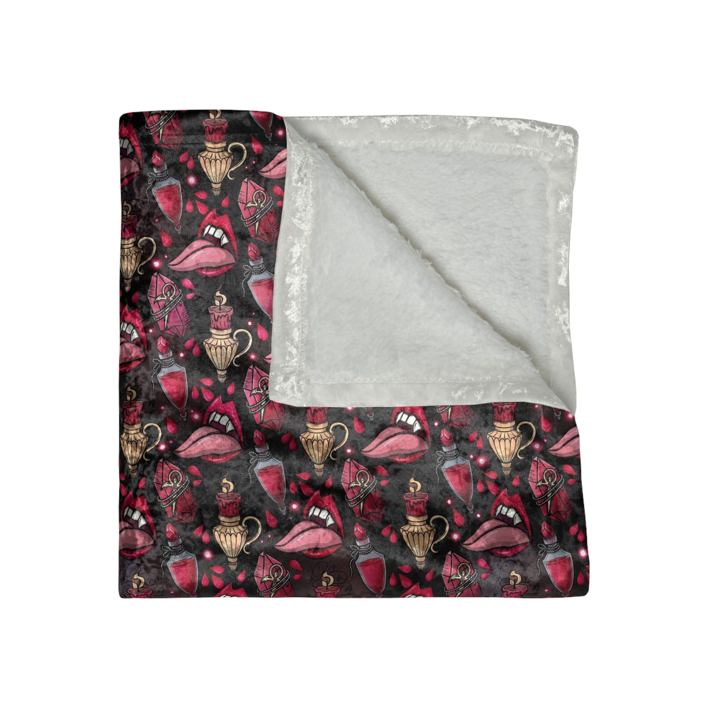 Vamp Goddess Blanket - Horror Blanket - Vampire Blanket - Gothic Blanket -Luxurious Crushed Velvet Blanket, Valentine's Day Gift, Warm Soft Blanket, Bohemian Style, Witch Blanket, Witch Gift, Spooky Bitch Blanket